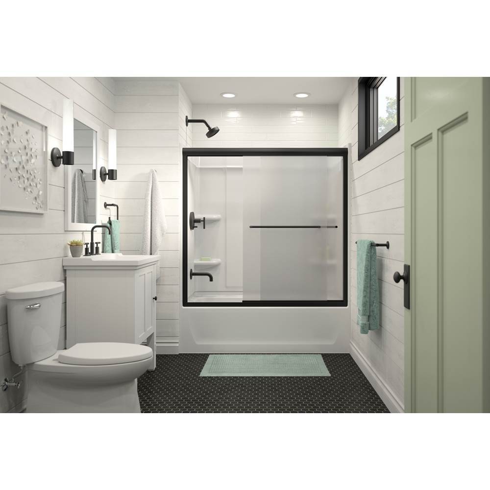 Purist Rite-Temp bath and shower trim kit with push-button diverter and lever handle, without showerhead