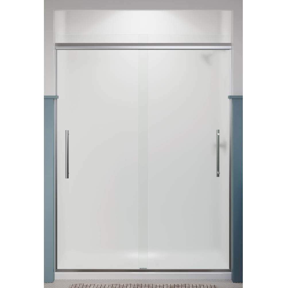 Pleat Frameless sliding shower door, 79-1/16'' H x 54-5/8 - 59-5/8'' W, with 5/16'' thick Frosted glass