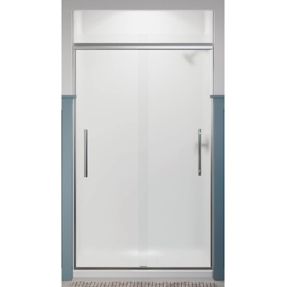 Pleat Frameless sliding shower door, 79-1/16'' H x 44-5/8 - 47-5/8'' W, with 5/16'' thick Frosted glass