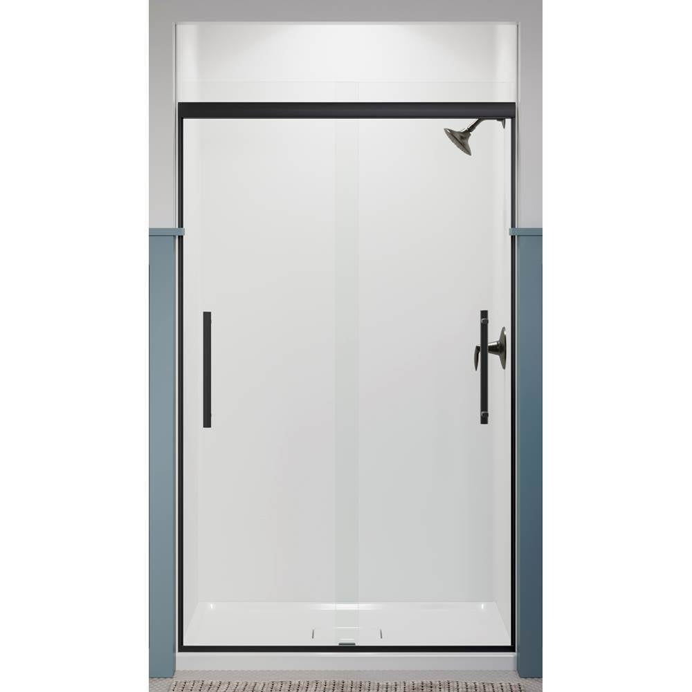 Pleat Frameless sliding shower door, 79-1/16'' H x 44-5/8 - 47-5/8'' W, with 5/16'' thick Crystal Clear glass