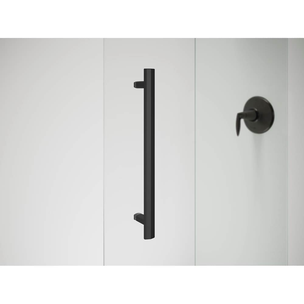 Pleat 79-1/16'' H sliding shower door with 5/16''-thick glass