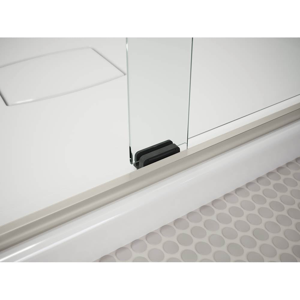 Pleat 63-9/16'' H sliding bath door with 5/16''-thick glass