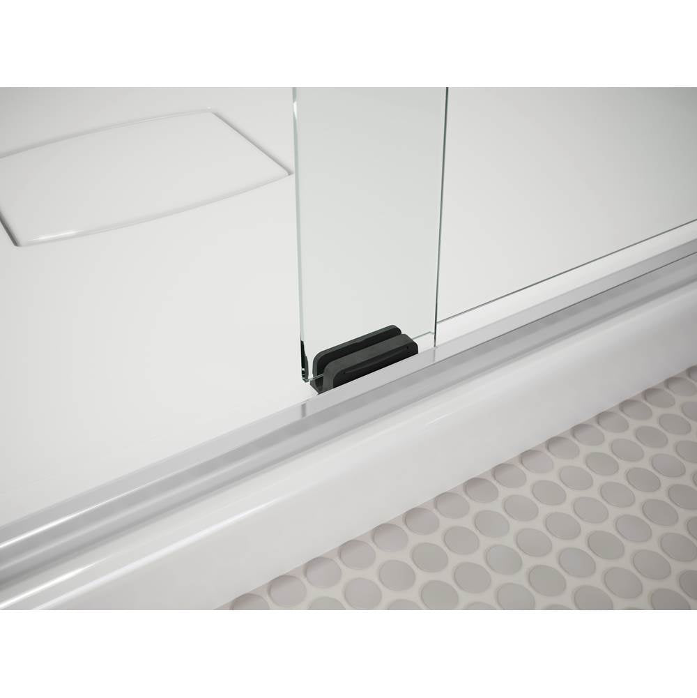 Pleat 63-9/16'' H sliding bath door with 5/16''-thick glass