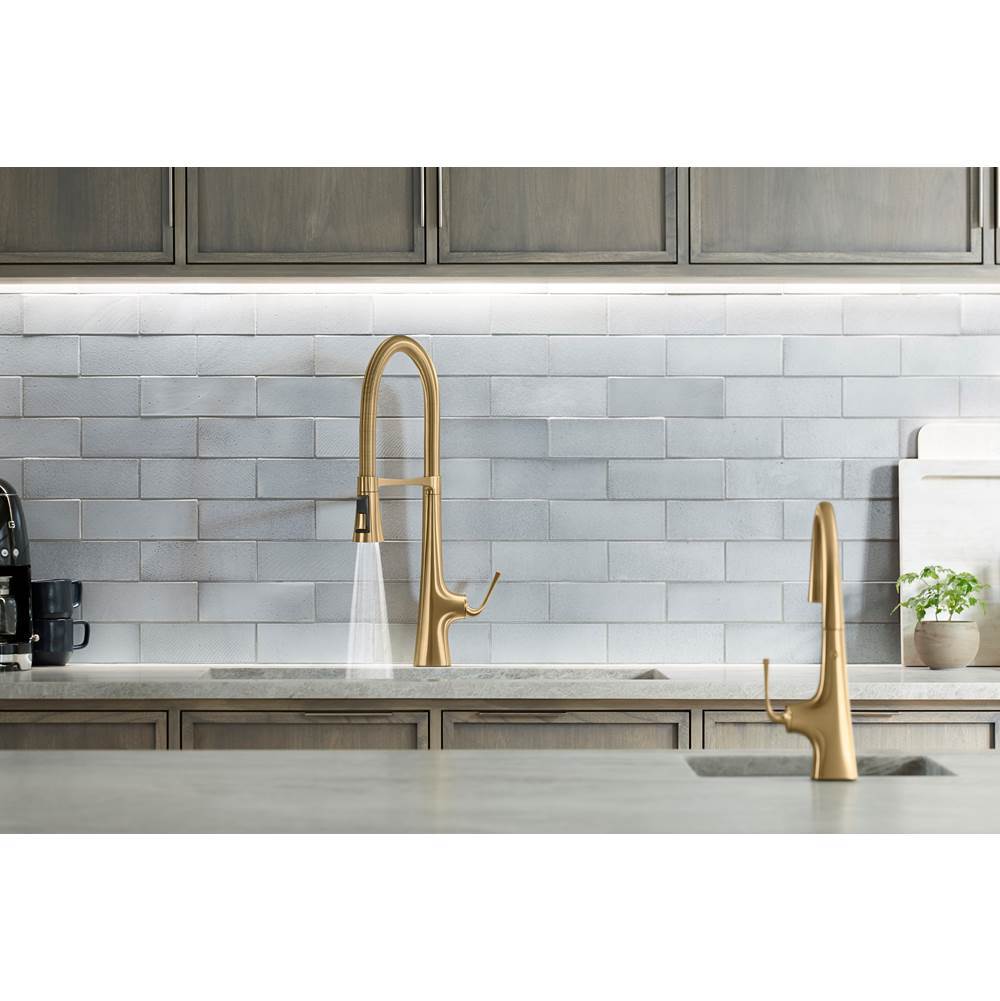 Graze Semi-professional kitchen sink faucet with three-function sprayhead