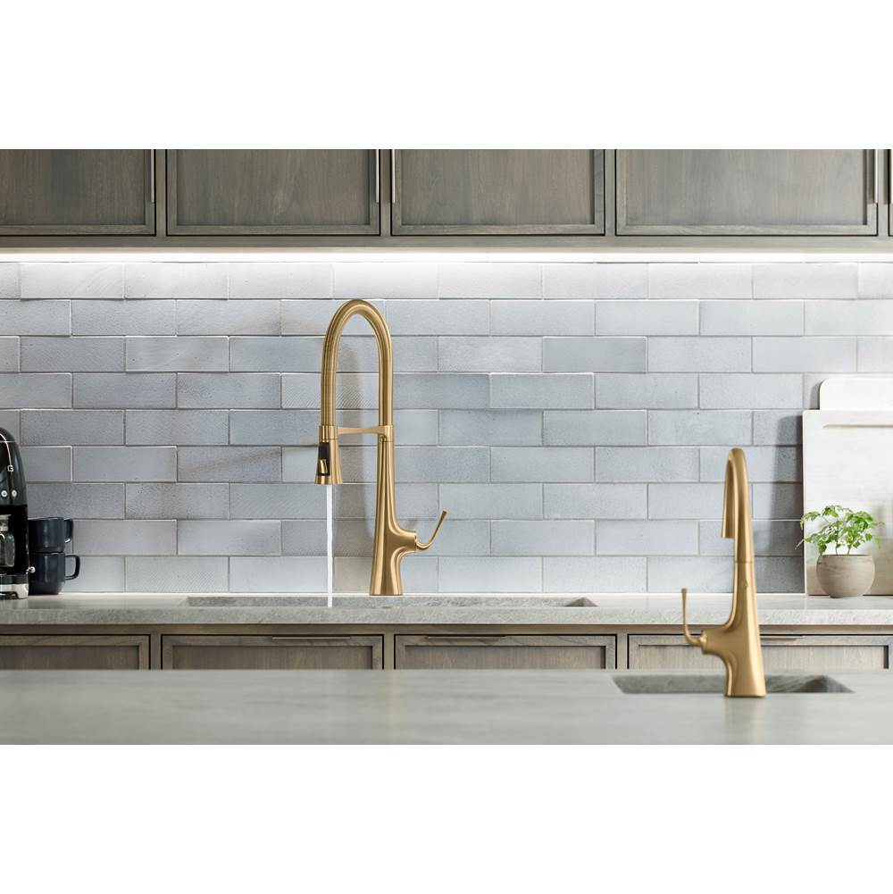Graze Semi-professional kitchen sink faucet with three-function sprayhead