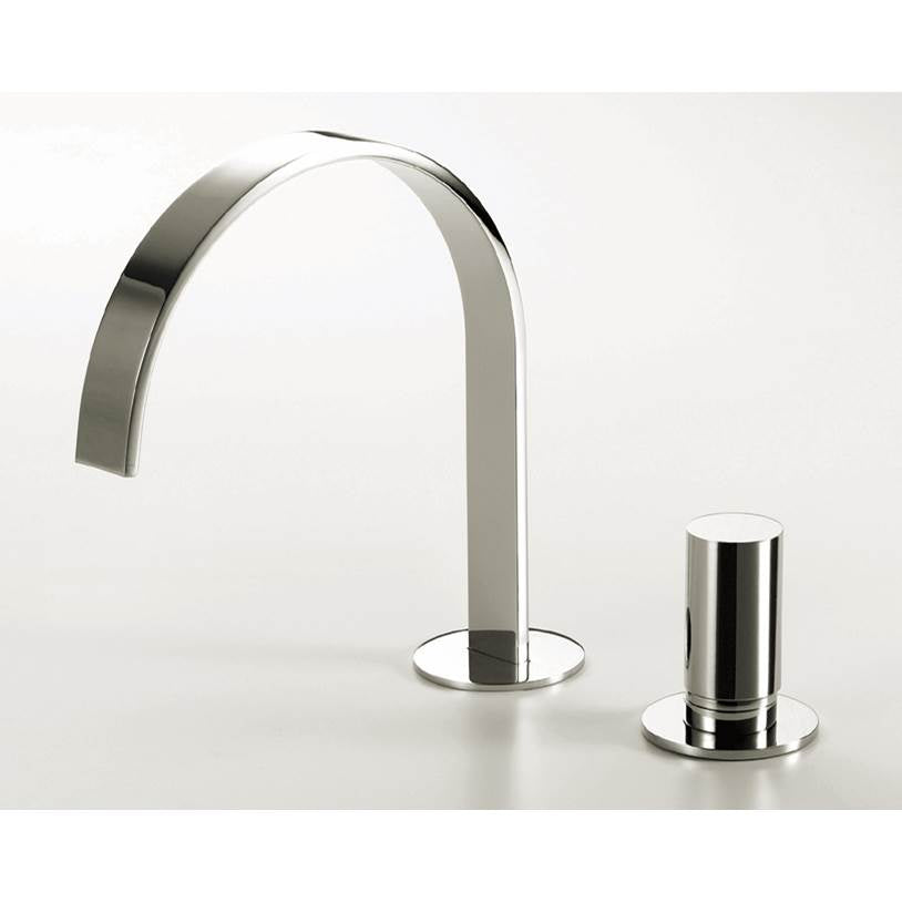 Lacava - Deck-mount two-hole faucet with an arch spout, knob handle, drain not included. Water flow rate: 3.7 gpm at 60 psi. - Polished Chrome