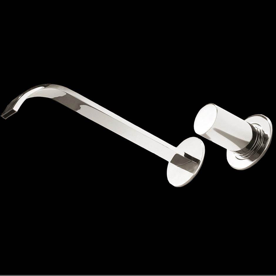 Lacava - TRIM - Wall-mount two-hole faucet with one knob handle on the right, no backplate. - Polished Chrome