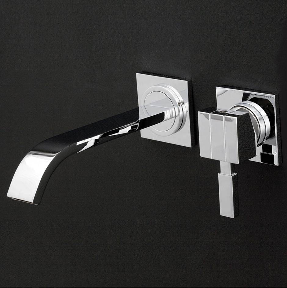 Lacava - TRIM - Wall-mount two-hole faucet featuring natural water flow, with one lever handle on the right, no backplate. - Brushed Nickel