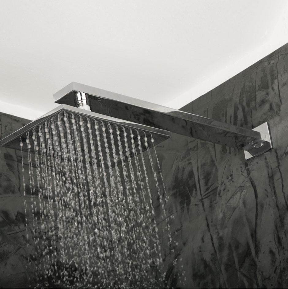 Lacava - Wall-mount rectangular shower arm with flange. D: 14 3/8'', H: 1 1/8''. - Polished Nickel