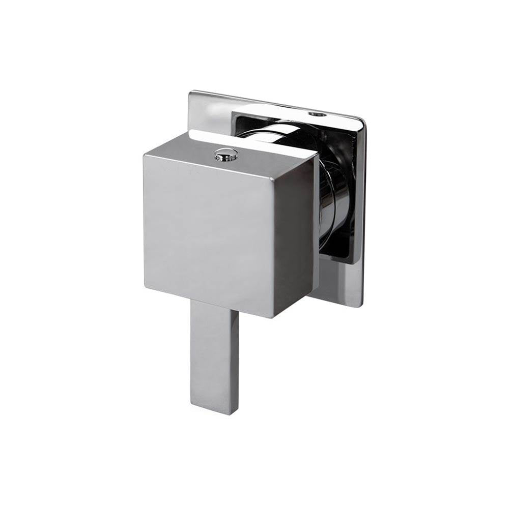 Lacava - TRIM ONLY - 3-Way diverter valve GPM 10 (43.5 PSI) with square back plate and square handle - Brushed Nickel