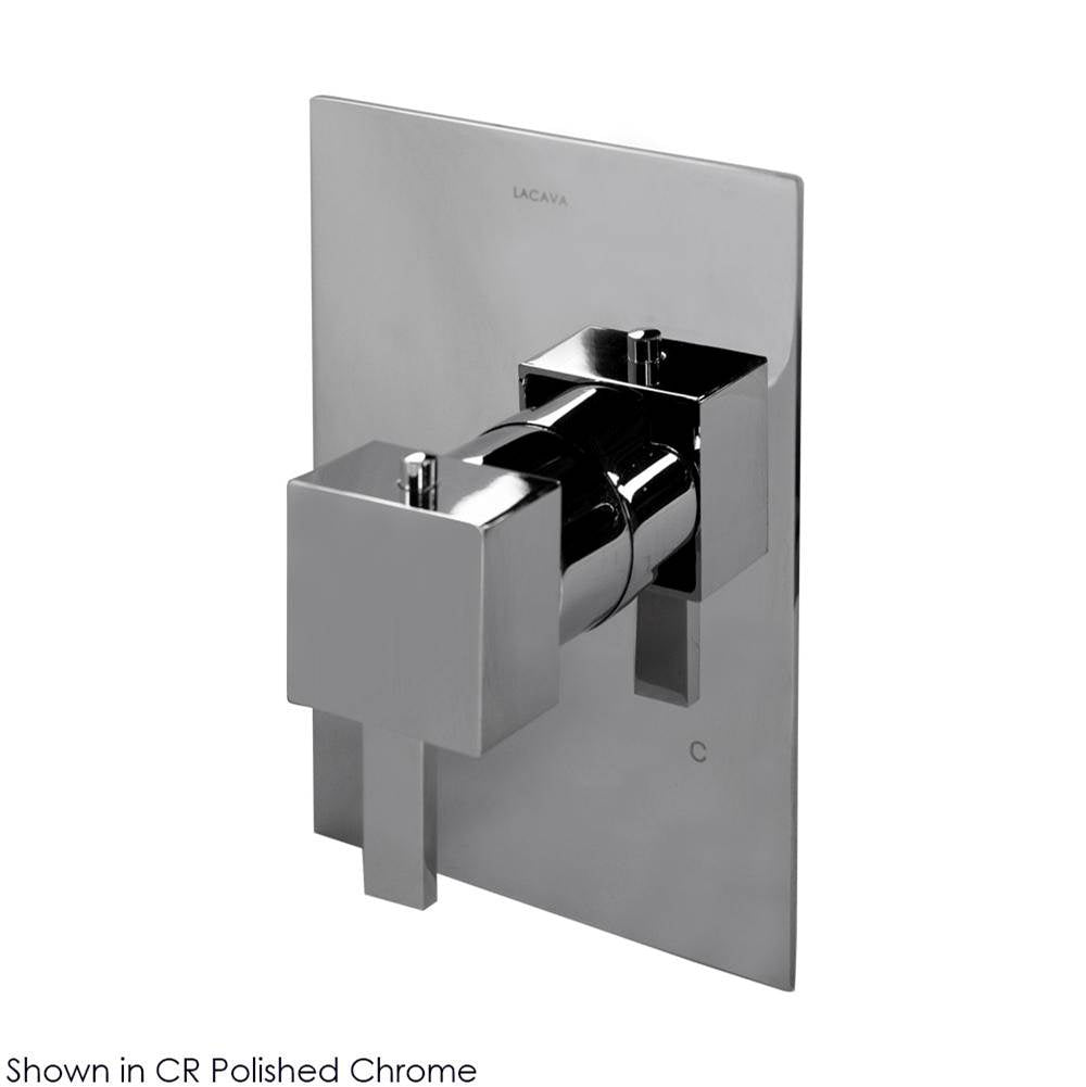 Lacava - TRIM ONLY - Built-in thermostatic valve with single handle and rectangular backplate. Water flow rate: 10.5 gpm at 43.5 psi. - Brushed Nickel