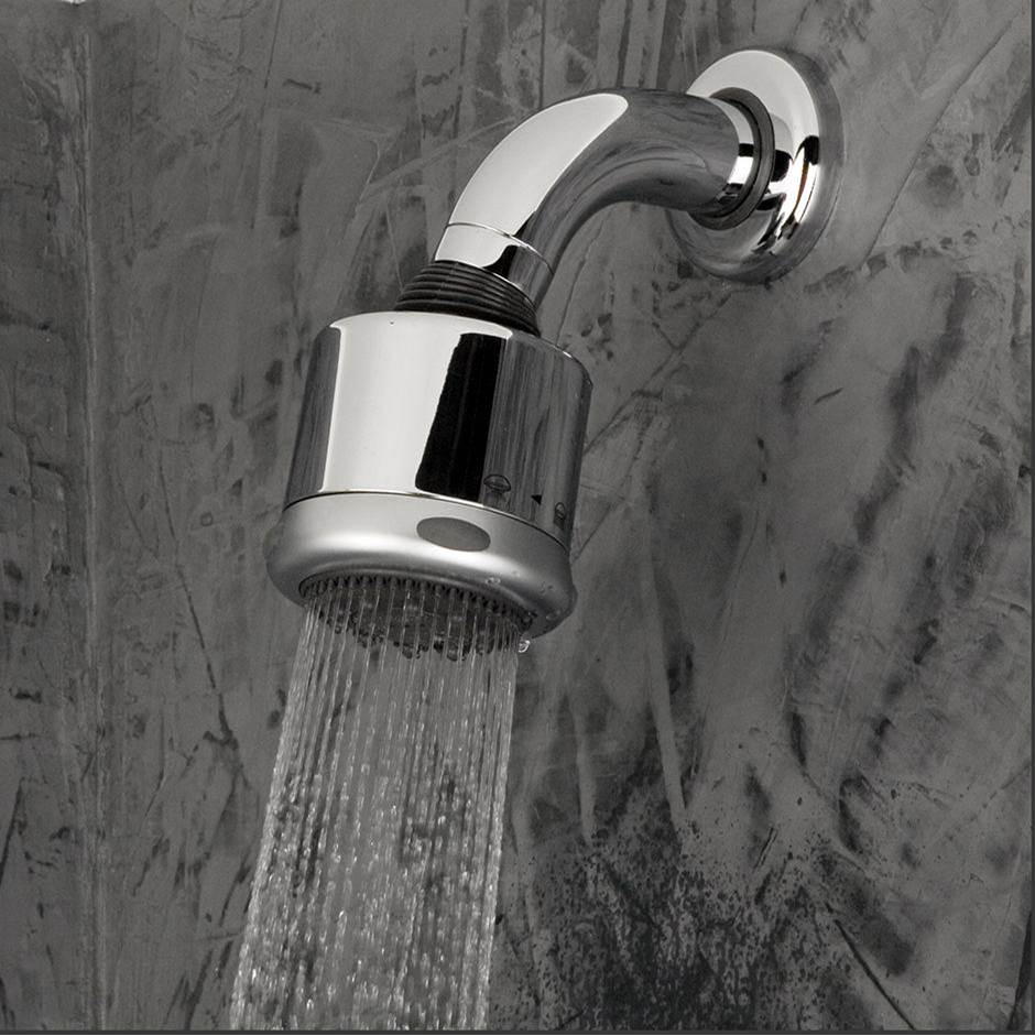 Lacava - Wall-mount tilting round shower head with arm and flange, three jets. - Polished Chrome
