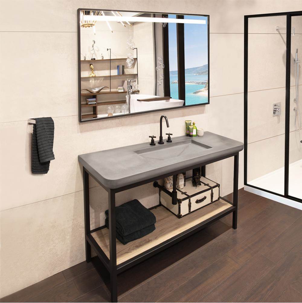 Lacava - Floor-standing metal console stand made of stainless steel or brass. It must be attached to wall. Sink CT660 sold separately. - Matte Black