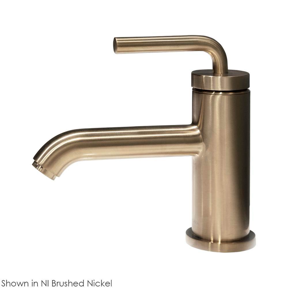 Lacava - Deck-mount single-hole faucet with a pop-up and curved lever handle. Water flow rate: 1.2 gpm pressure compensating aerator, - Polished Nickel