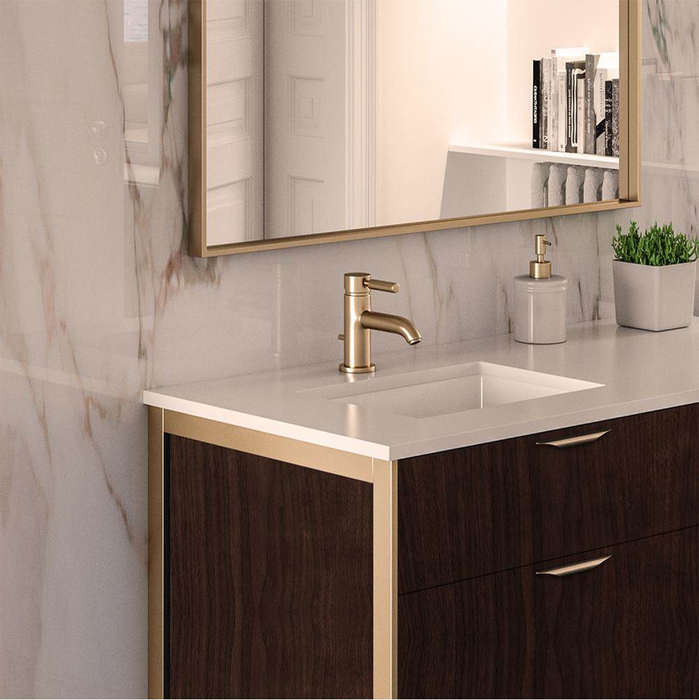 Lacava - Deck-mount single-hole faucet with a pop-up and lever handle. Water flow rate: 1 gpm pressure compensating aerator, - Polished Nickel