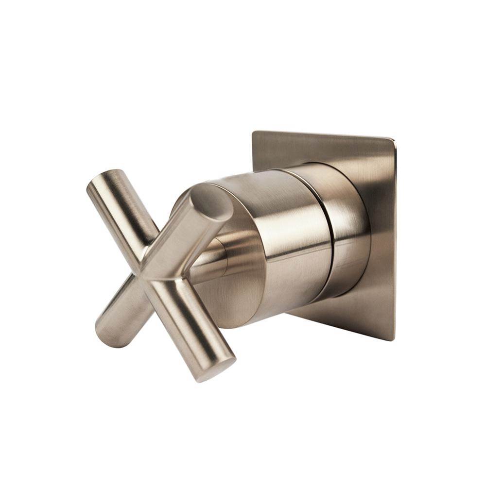 Lacava - TRIM ONLY - Stop valve GPM 12 (43.5 PSI) with square back plate and cross handle, available in 1/2'' and 3/4'' - Polished Nickel