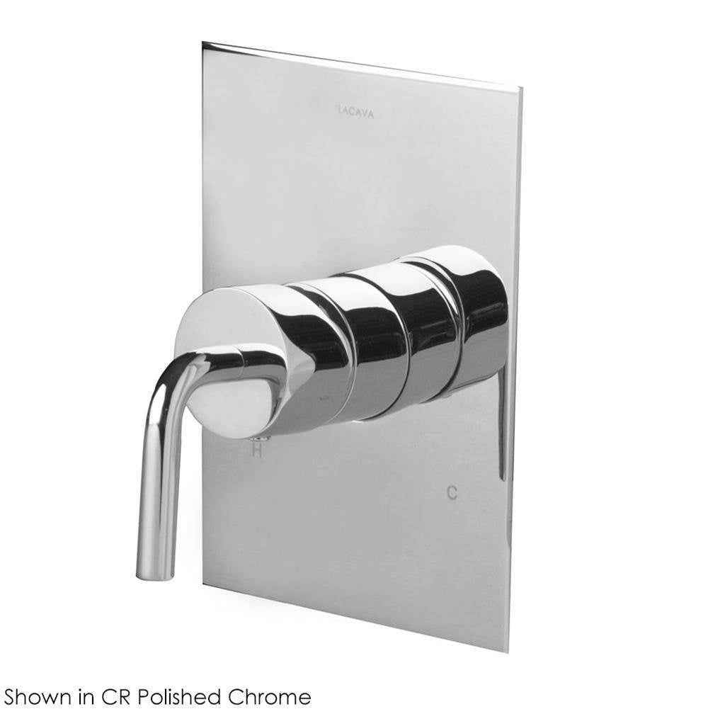 Lacava - TRIM ONLY - Balanced Mixer with curved handle and square backplate - Flow rate: 4.0 GPM (43.5 PSI) - Polished Nickel