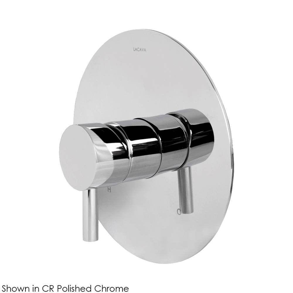 Lacava - TRIM ONLY - Built-in pressure balancing mixer with a lever handle and round backplate. Water flow rate: 4.67 gpm at 60 psi - Polished Nickel