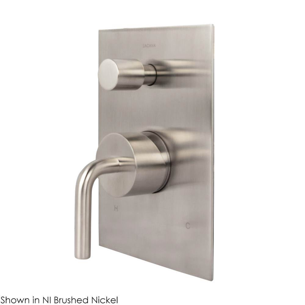 Lacava - TRIM ONLY - Balanced Mixer with 2-way diverter with curved lever handle and square backplate - Flow rate: 4.0 GPM (43.5 PSI) - Polished Nickel