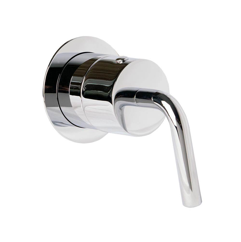 Lacava - TRIM ONLY - 3-way diverter, flow rate 10 GPM (43.5 PST), curved lever handle, round backplate - Polished Nickel