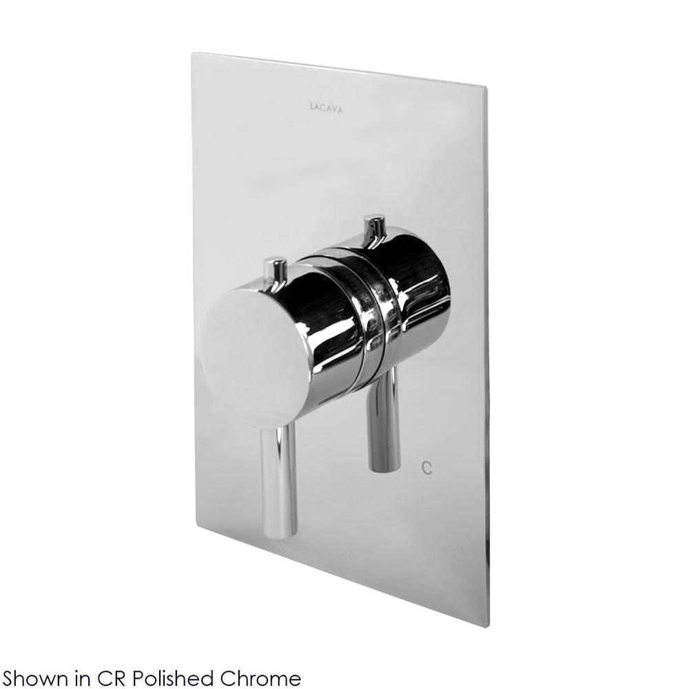 Lacava - TRIM ONLY - Built-in thermostatic valve with single handle and rectangular backplate. Water flow rate: 10.5 gpm at 43.5 psi - Polished Nickel