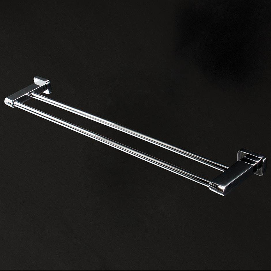 Lacava - Wall mount double towel bar made of chrome plated brass W: 25 3/4'', D: 4 3/8'' - Polished Nickel