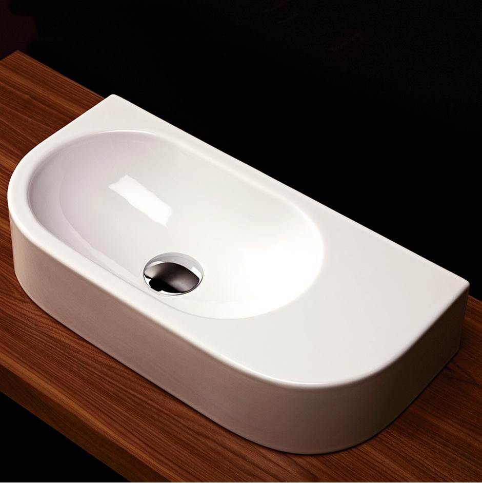 Lacava - Wall-mount or above-counter porcelain Bathroom Sink without an overflow - White