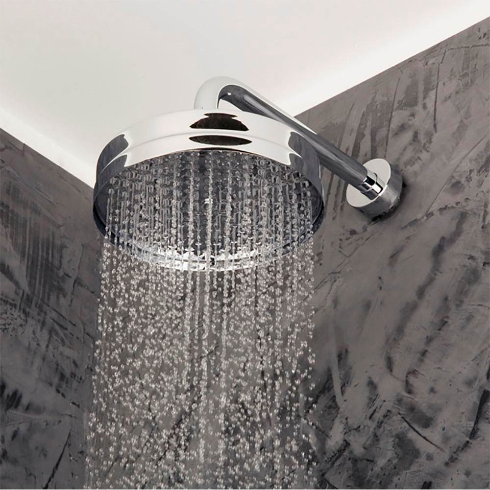 Lacava - Wall-mount or ceiling-mount tilting round rain shower head, 140 outlet holes. Arm and flange sold separately. DIAM :8'' H: 3 1/2'' - Polished Chrome