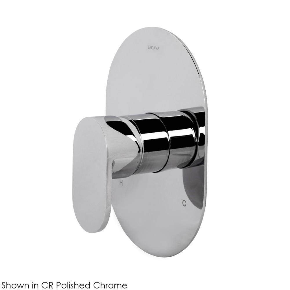 Lacava - TRIM ONLY - Built-in pressure balancing mixer with a lever handle and oblong backplate. Water flow rate: 4.67 gpm at 60 psi - Brushed Nickel