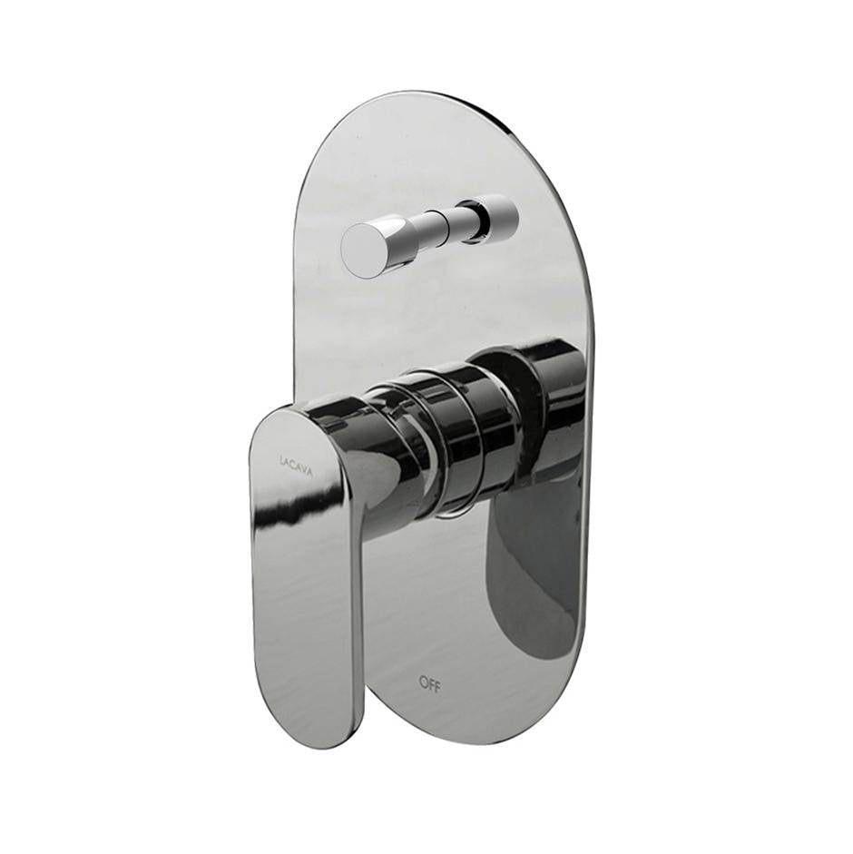 Lacava - TRIM ONLY - Built-in pressure balancing mixer with 2-way diverter, lever handle and oblong backplate. Water flow rate: 4.67 gpm at 60 psi - Brushed Nickel