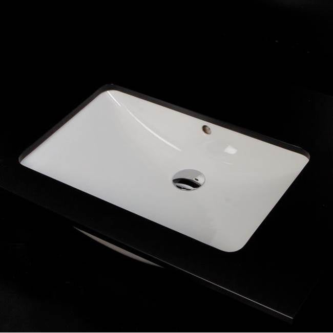 Lacava - Under-counter porcelain Bathroom Sink with anoverflow. Unglazed exterior. W'' 24 1/4'', D'' 16 1/2'', H: 6 1/4'' - White