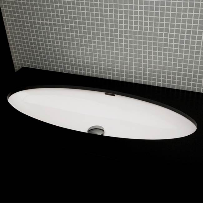 Lacava - Under-counter porcelain Bathroom Sink with an overflow.Unglazed exterior.Unglazed exterior. 37 1/4''W, 16''D, 6 1/2''H - White