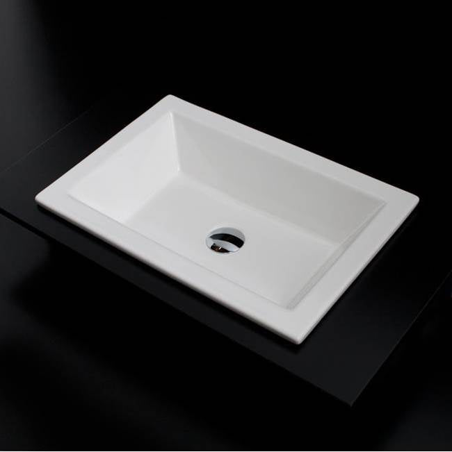 Lacava - Self-rimming porcelain Bathroom Sink without an overflow. Unglazed exterior. W: 23 5/8'', D: 15 3/4'', H: 5 1/2'' - White