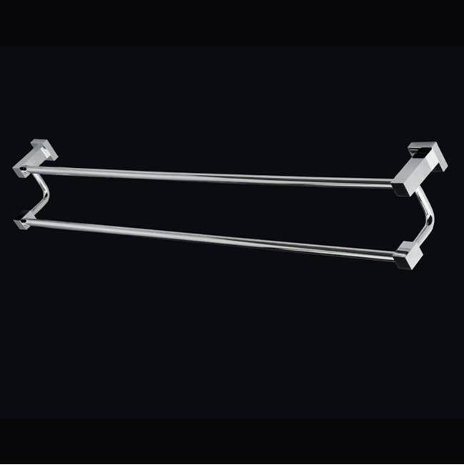 Lacava - Wall-mount double towel bar made of chrome plated brass.W: 24 1/2''D: 4 1/2'' - Brushed Nickel