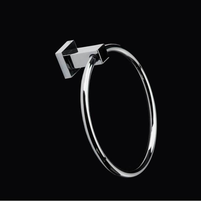 Lacava - Wall-mount 6 3/4''W towel ring made of chrome plated brass - Brushed Nickel