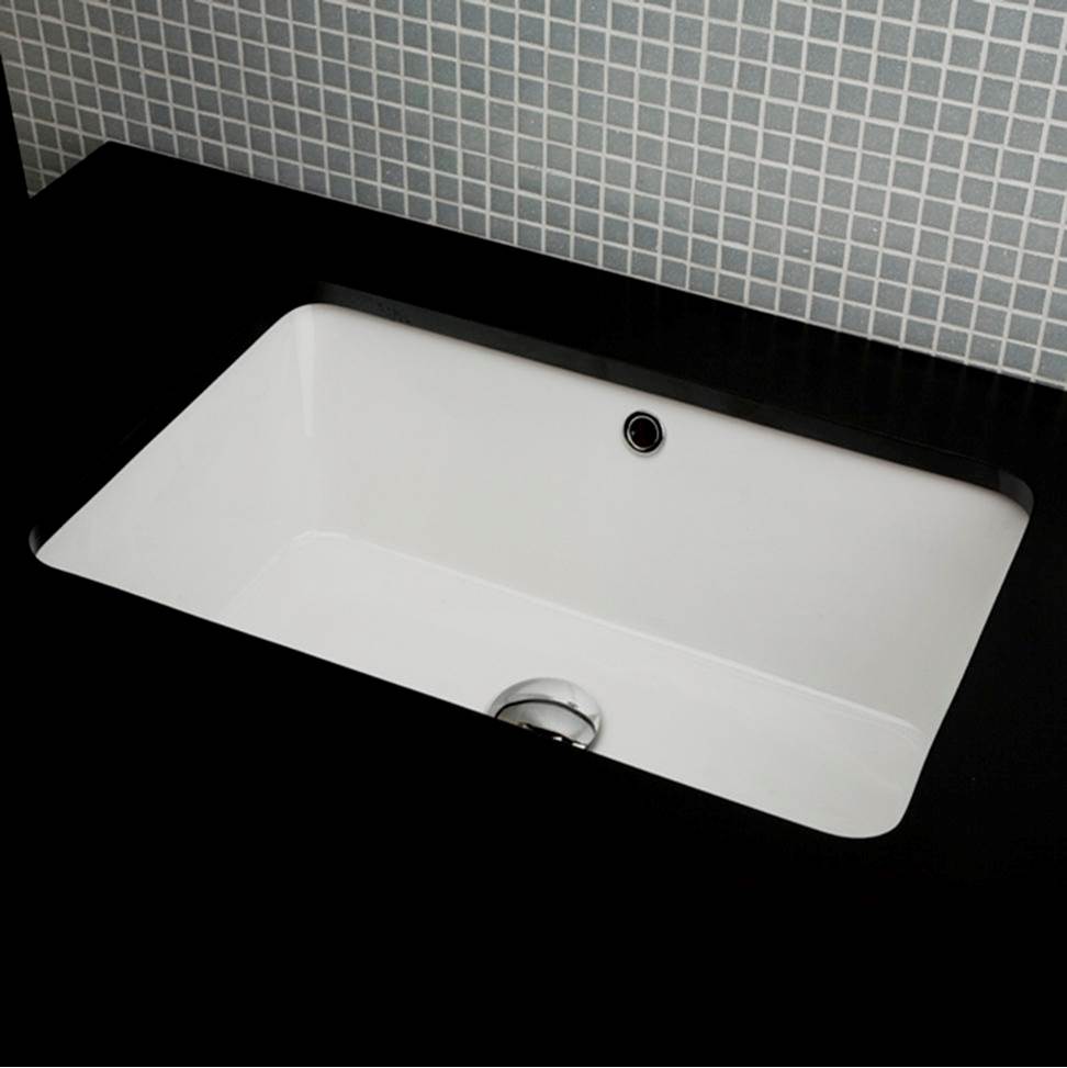 Lacava - Under-counter porcelain Bathroom Sink with glazed exterior and overflow, 23 5/8''W, 15 3/4''D, 7 7/8''H - White