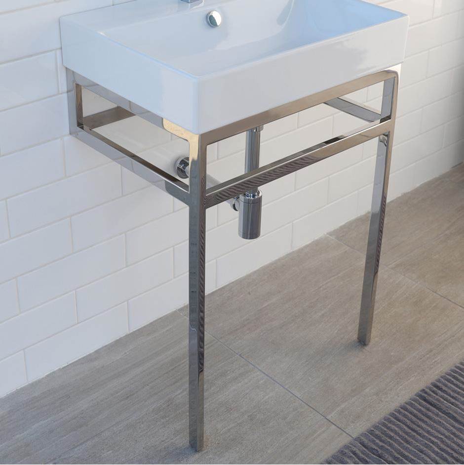 Lacava - Floor-standing metal console stand with a towel bar (Bathroom Sink 5231 sold separately), made of stainless steel or brass. - Powder Coated Brass