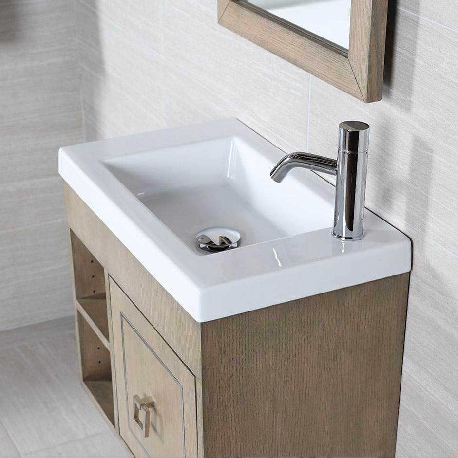 Lacava - Wall-mount, vanity top or self-rimming porcelain Bathroom Sink with an overflow. - White