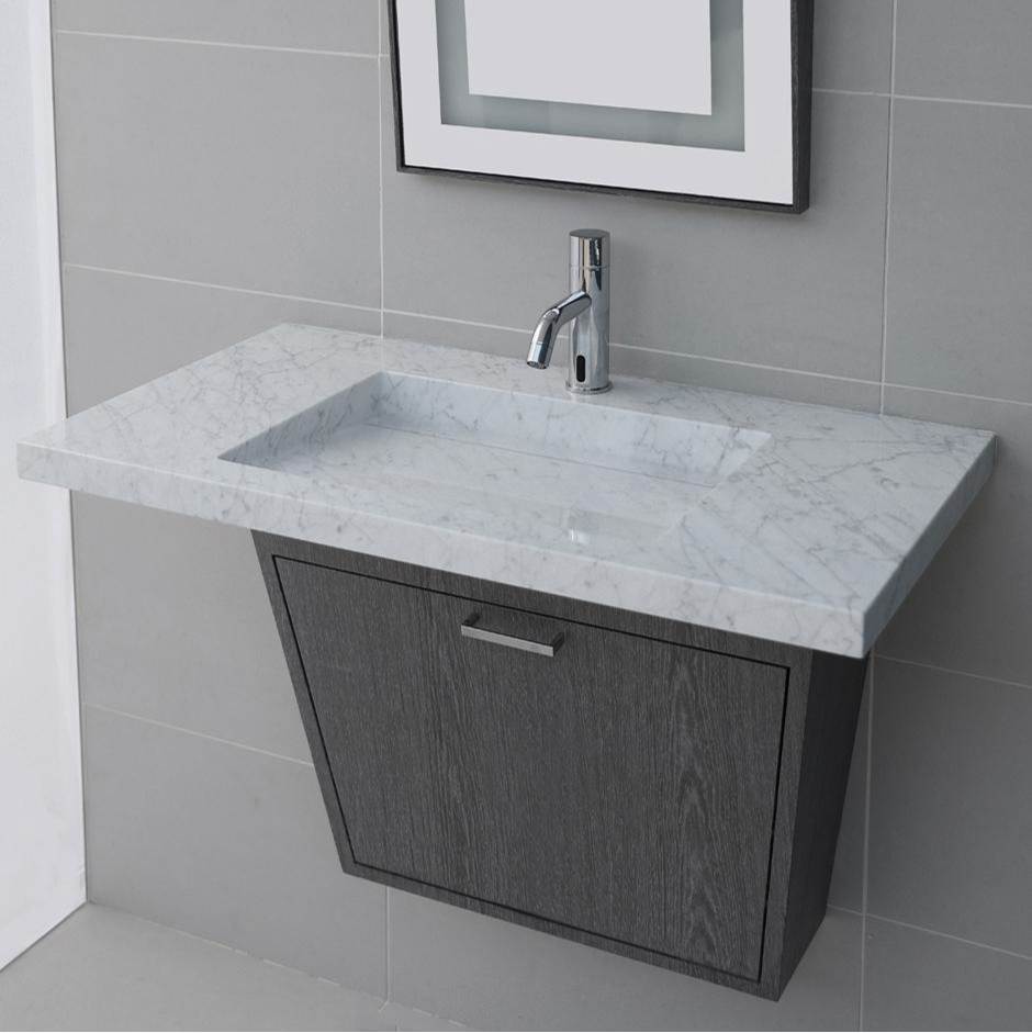 Lacava - Wall-mount vanity with one flip-down door (pull installed upon request); ADA compliant. Sink top 5301 or 5301S sold separately. Add on keyed lock (ACC-LOCK) available. W:25-3/4'', D: 10'', H: 20'' - Gloss Ardesia