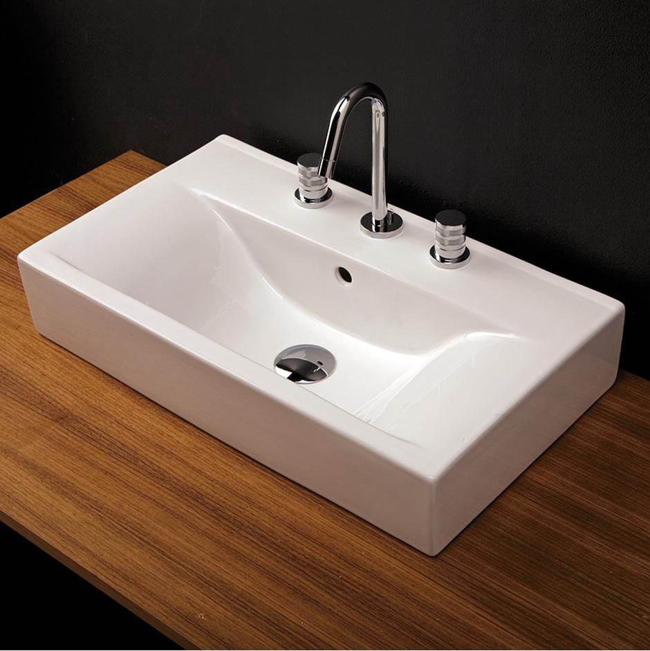 Lacava - Vanity top porcelain Bathroom Sink without an overflow - White