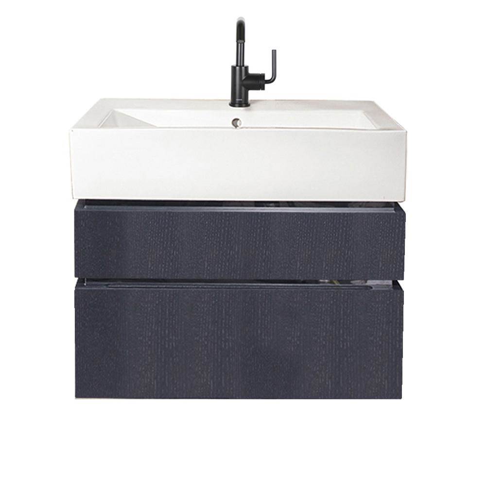 Lacava - Wall-mount undercounter vanity with finger pulls - Gloss Ardesia