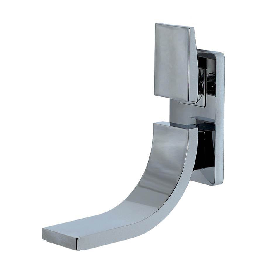 Lacava - TRIM-Wall-mount two-hole faucet with one lever handle on the top, with backplate. Includes rough-in and trim. Water flow rate: 1.2 GPM. - Polished Chrome