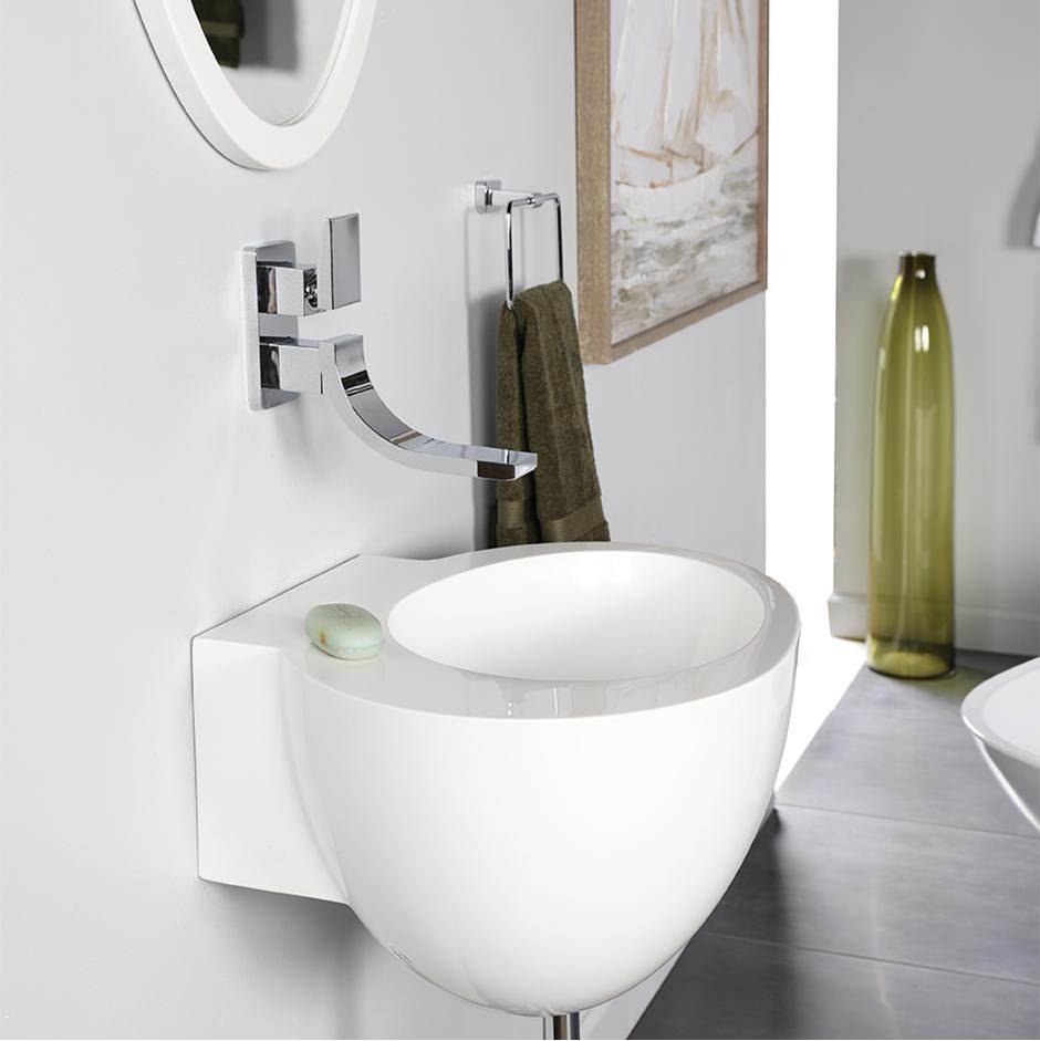Lacava - Wall-mount solid surface Bathroom Sink with an overflow - Matte White