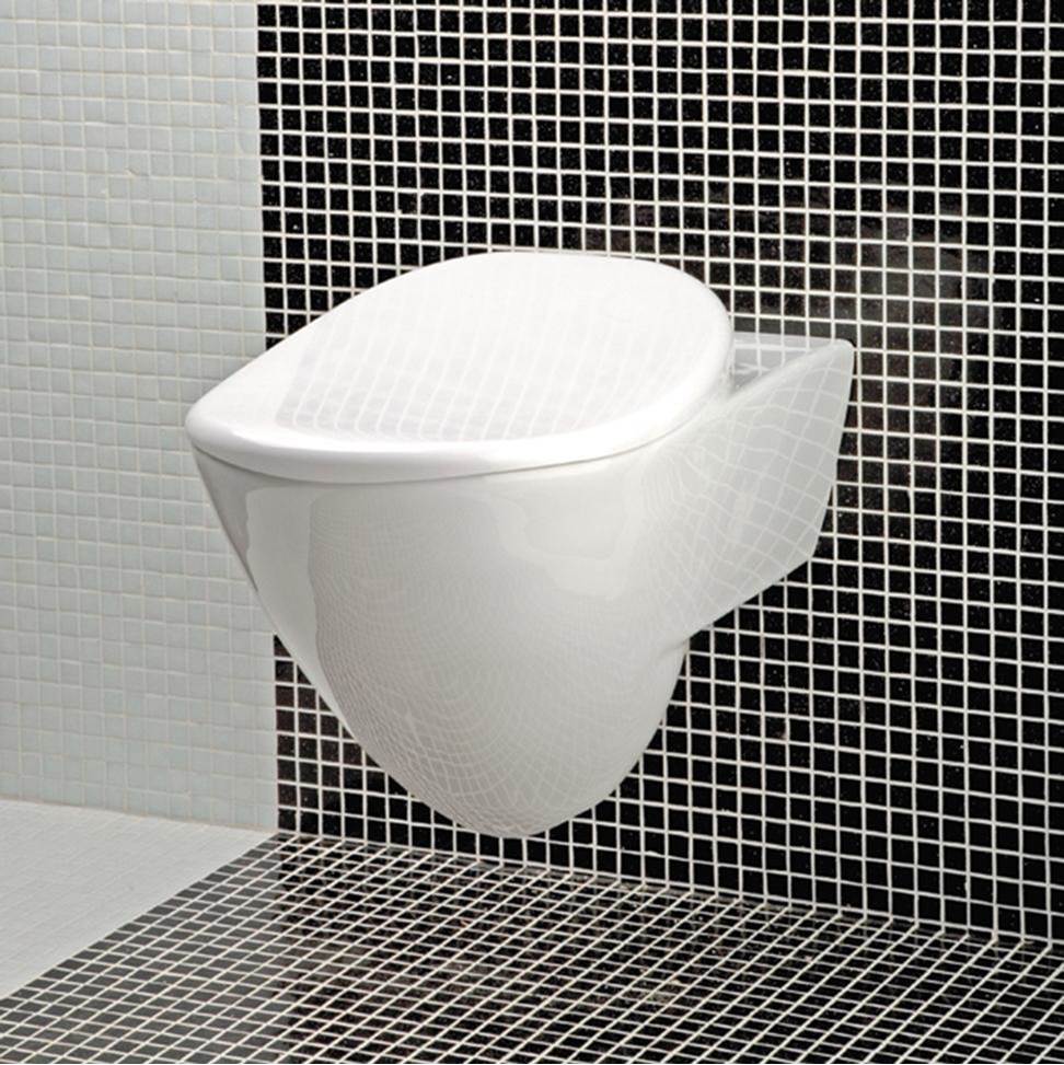 Lacava - Wall-hung porcelain toilet for concealed flushing system, includes a seat cover.W: 14 3/4''D: 21 5/8'' H: 13 3/4''. - White