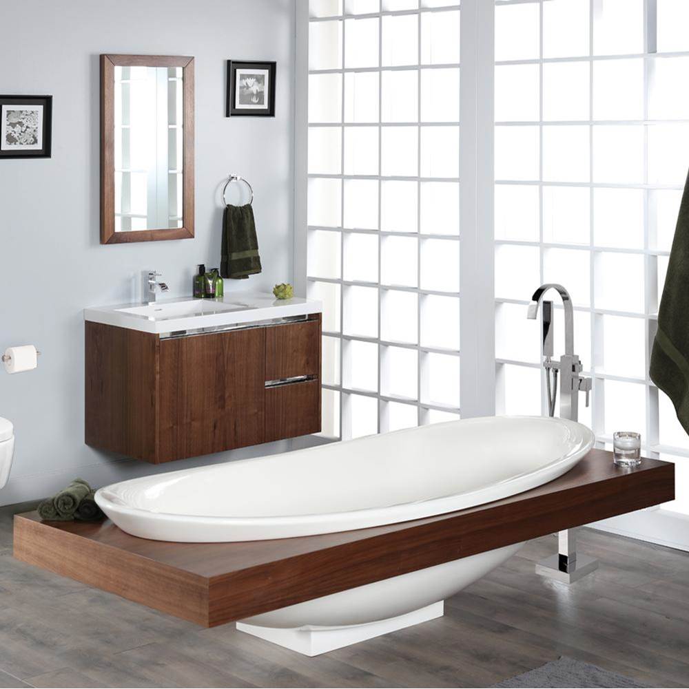 Lacava - Wooden countertop surround with a cut-out for bathtub 6059 - Gloss Ardesia