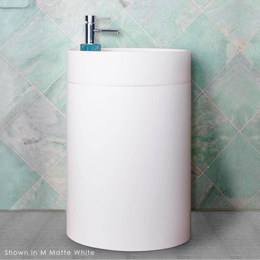 Lacava - Solid surface pedestal for sink No.6060S. W: 23-3/4'', D: 17-3/4'', H: 29'' - Matte White