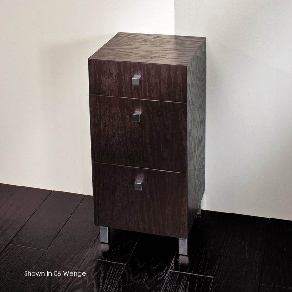 Lacava - Free-standing cabinet with three drawers, polished chrome pulls and polished stainless steel legs included, 13 3/8''W, 13 3/8''D, 27 1/2''H. - Gloss Ardesia