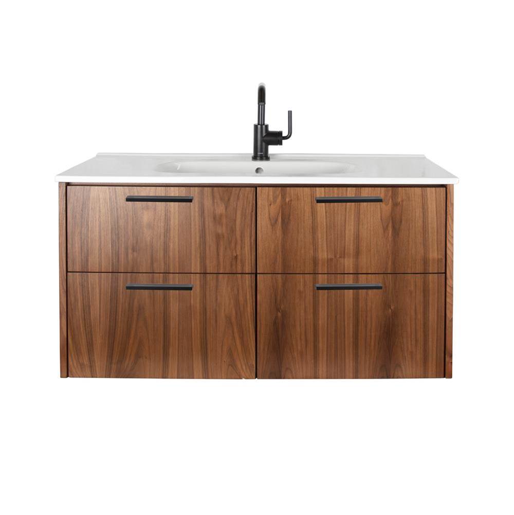 Lacava - Wall-mount under counter vanity with four drawers, sinks 8072 or 8073 sold separately. W: 39 1/4'', D:17 5/8'', H: 22''. - Gloss Olive Green