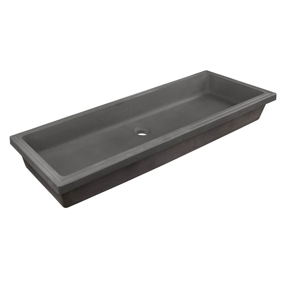 Lacava - Under-counter trough sink made of concrete. No overflow. W: 43'', D: 14-1/4'', H: 4-1/2'' - Terracotta
