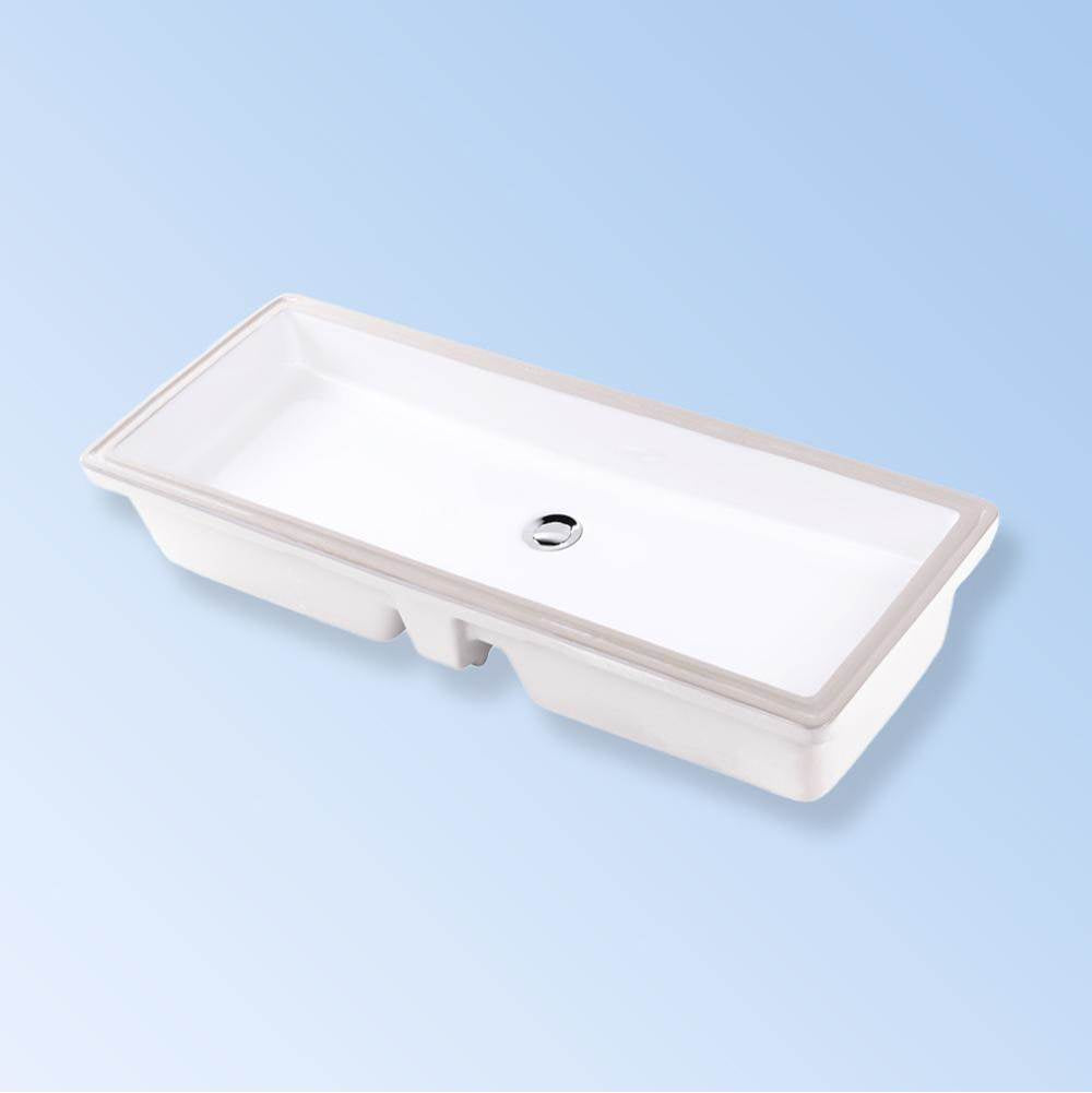 Lacava - Under-counter porcelain Bathroom Sink with an overflow, unglazed exteri. 35 1/2''W, 13 7/8''D, 6''H - Matte Black